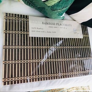 NIP Bamboo Placemats Dark Brown/Black x4